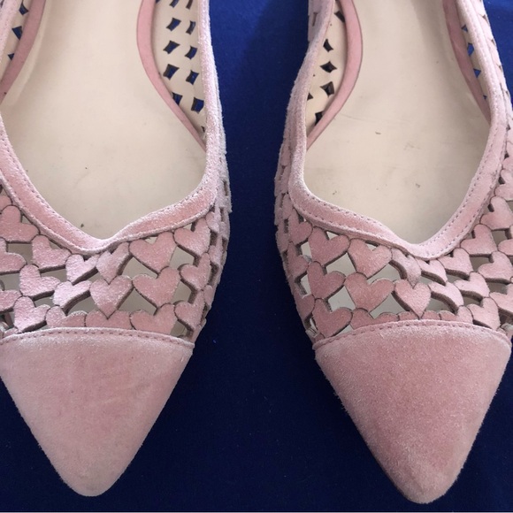 Nine West Ashling Leather Heart Cut-Out Flats Color Pink Size 8.5M - Picture 3 of 7